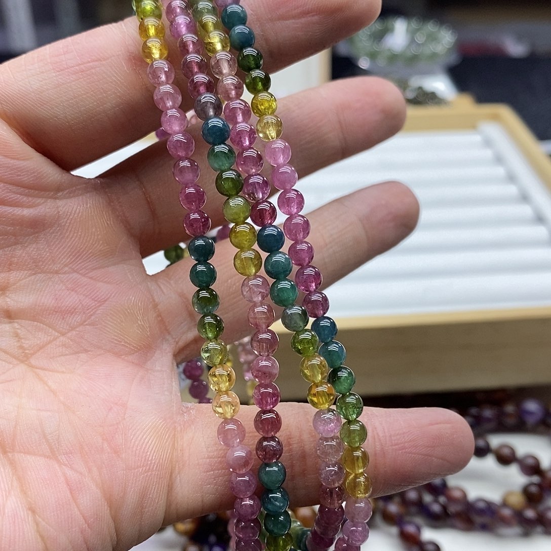 碧玺手链未镶嵌多样性发货发一条