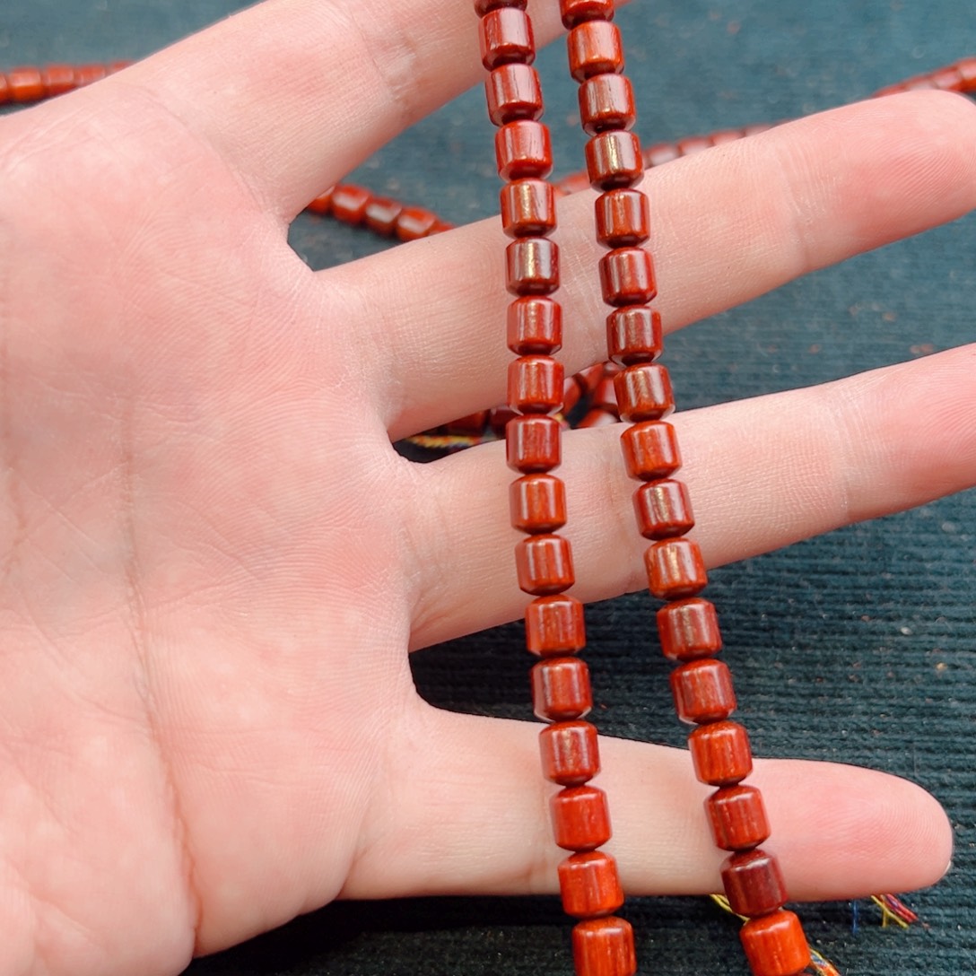 健***乐手串/手链小叶紫檀06桶珠两条