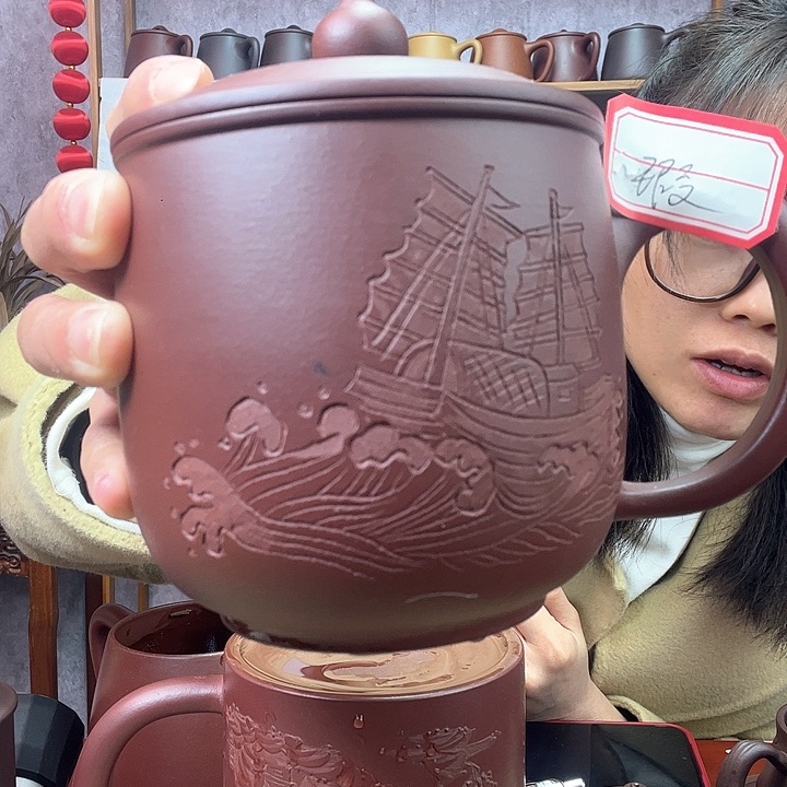 紫砂茶杯原矿紫砂杯