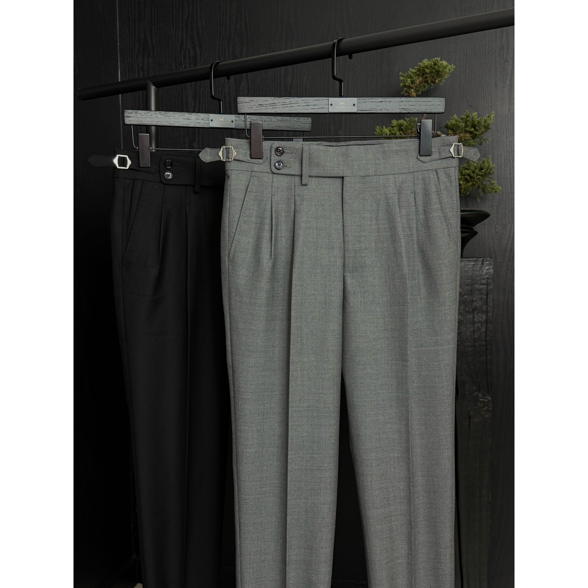 HEIMVYTES380克羊毛手工高腰双褶西裤百搭西裤男款秋冬款九分裤