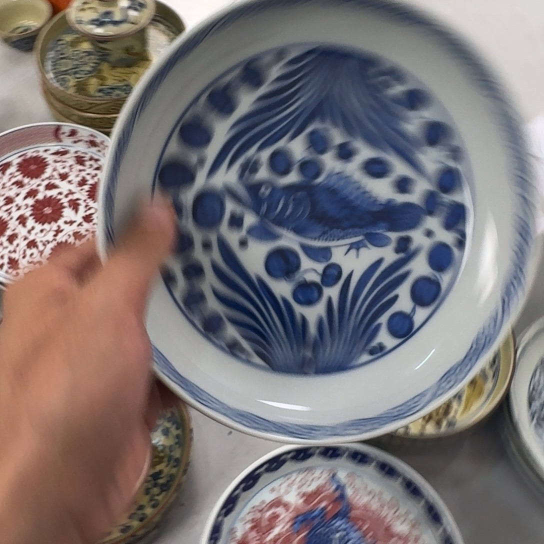 摆件青花鱼藻纹大壶承