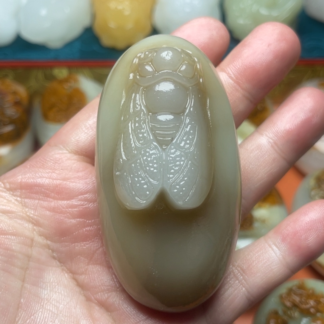 石材天然方解石手把件不退换