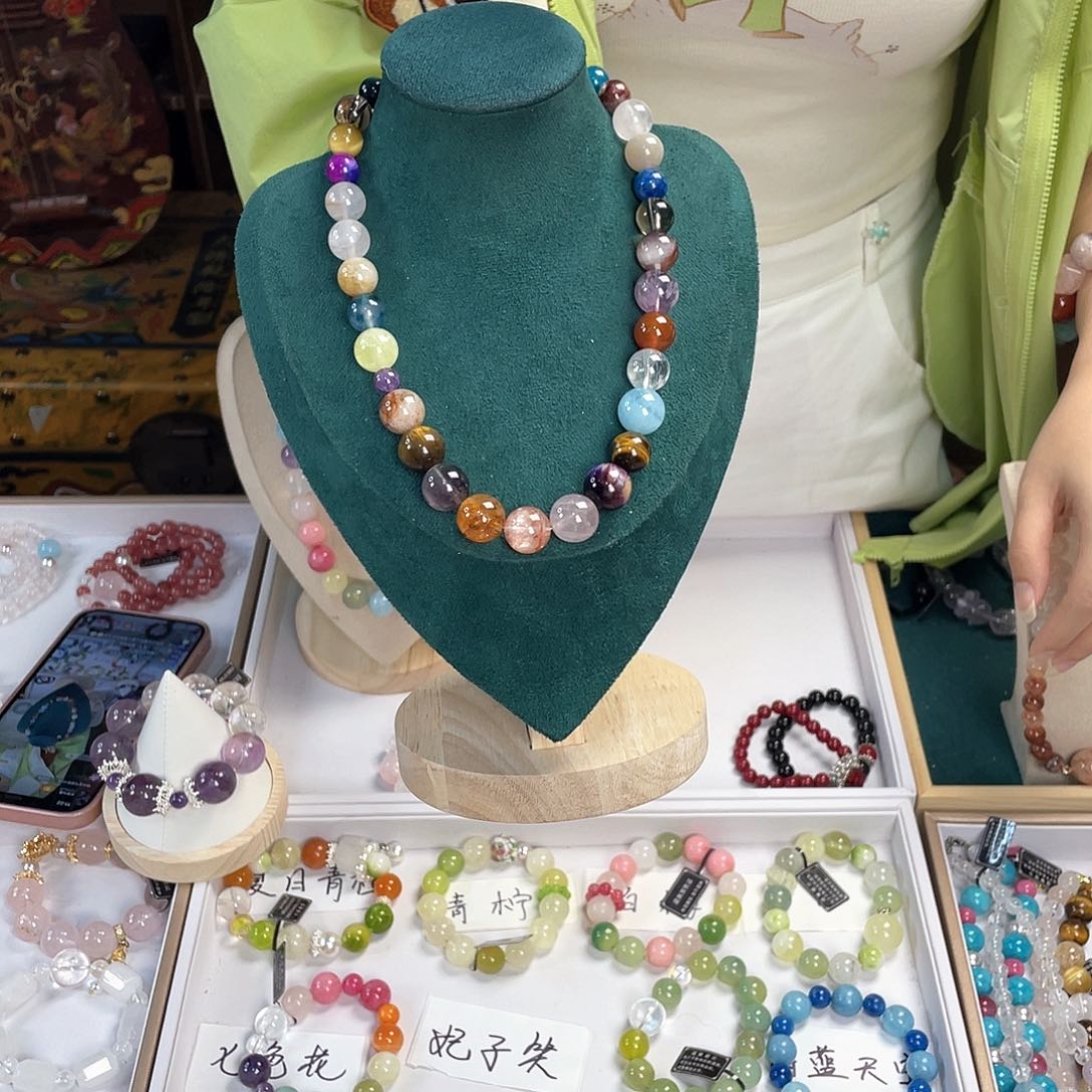 水晶手链银S925镀金镶嵌
