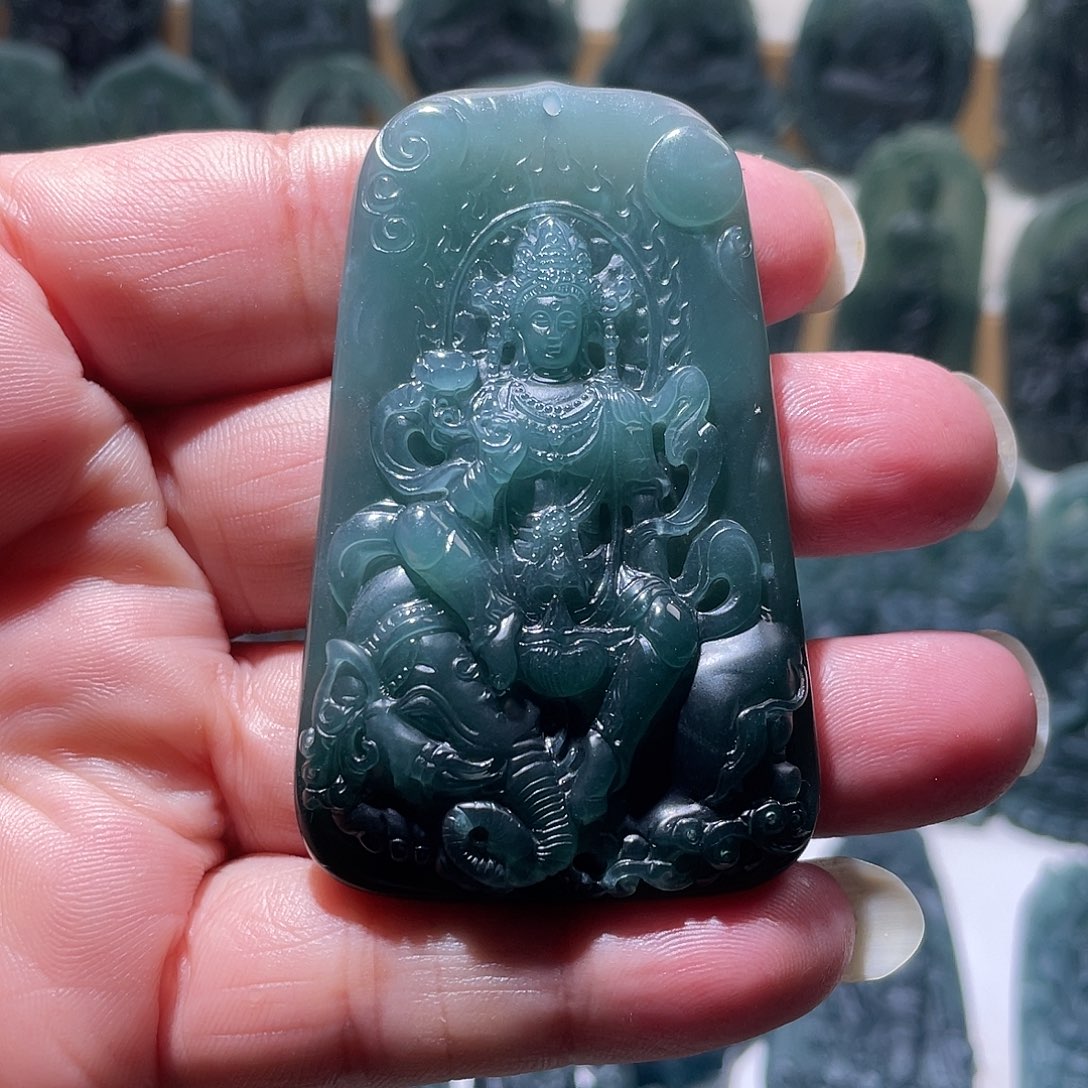 定制翡翠未镶嵌普贤