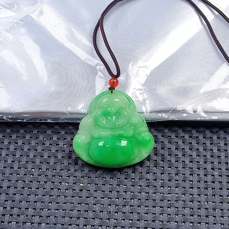 【聚宝严选】D058绿飘辣大厚佛公吊坠妈妈款精致精美气质百搭