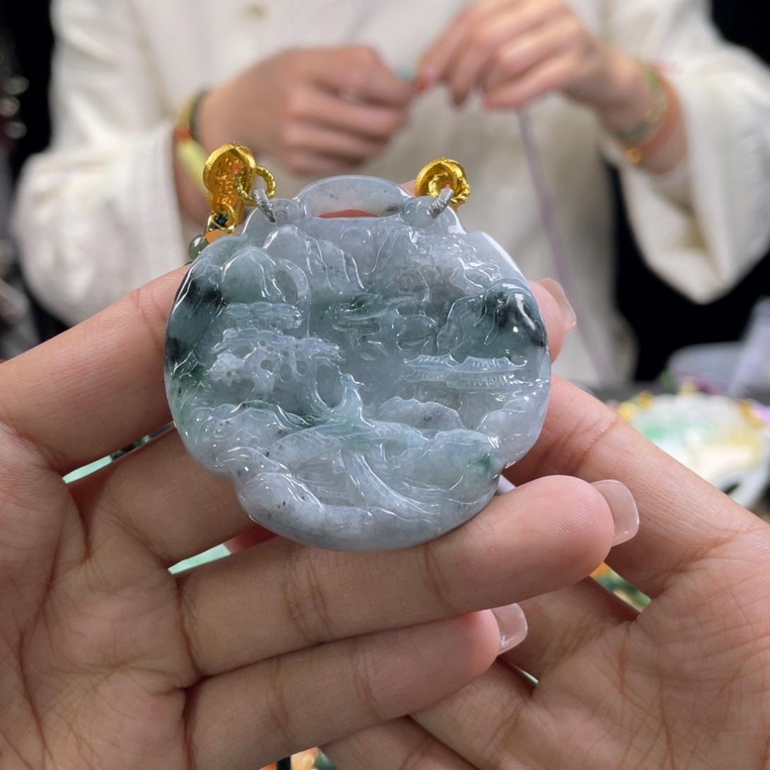 翡翠颈饰未镶嵌代编织