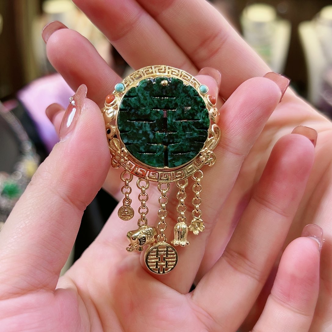 翡翠银S925镶嵌戒指戒指