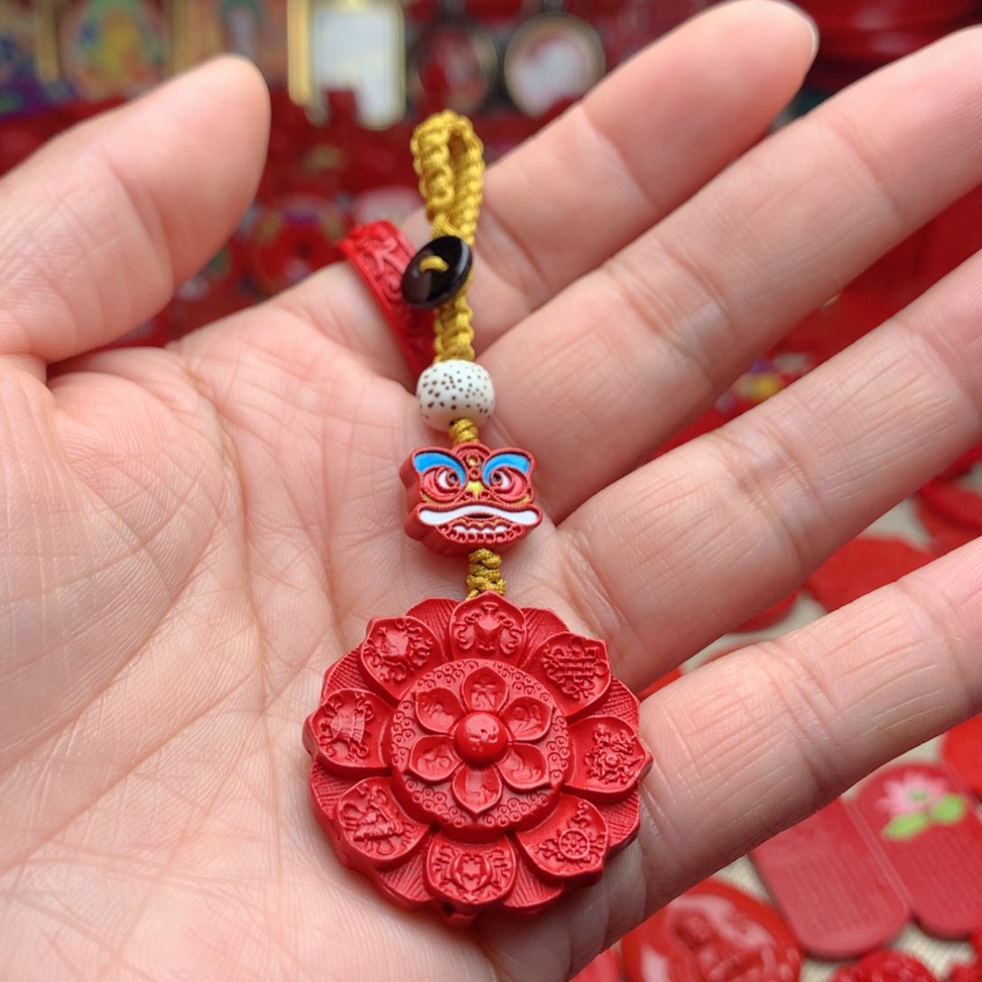 天然辰砂工艺品朱砂钥匙扣