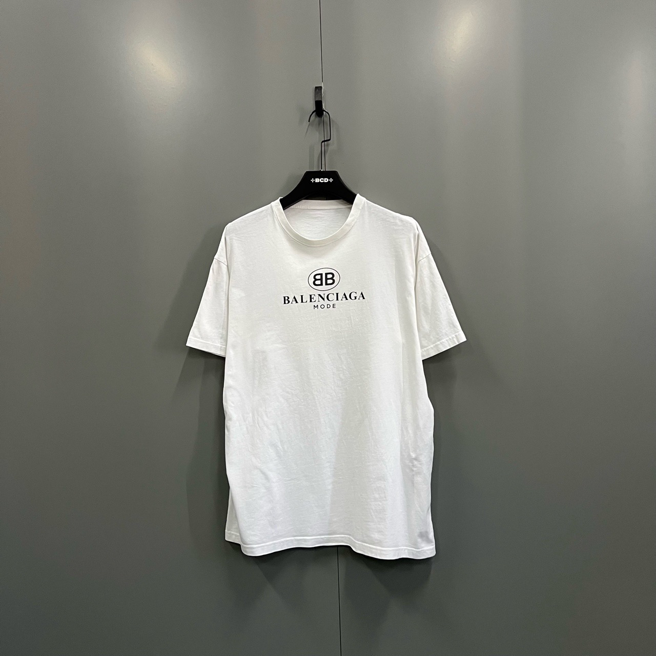 90新 Balenciaga/巴黎世家 bbpm 双B印花logo短袖 M码/无领标洗标