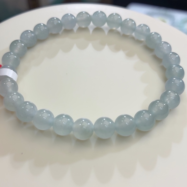翡翠未镶嵌手链冰胶蓝紫卡6.8