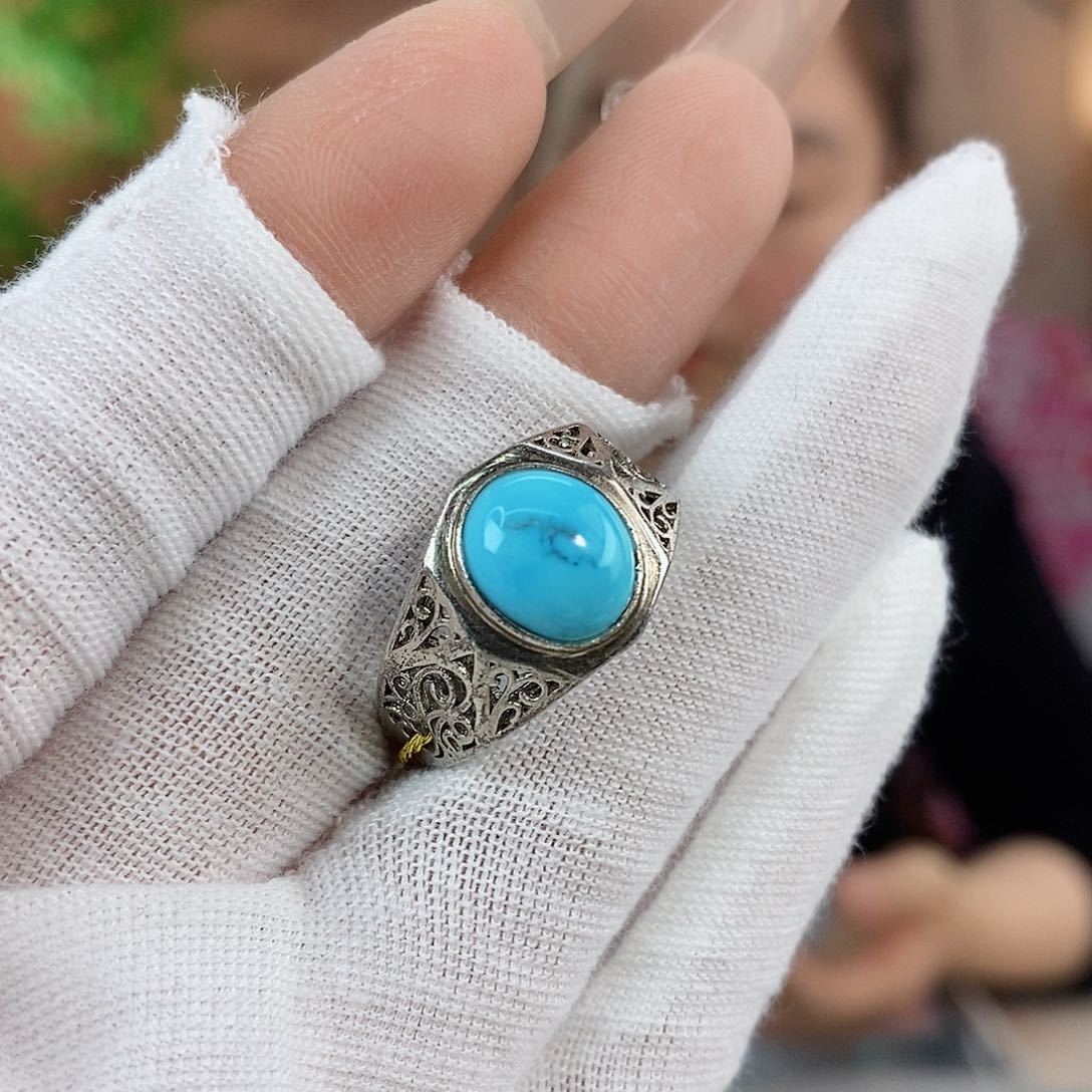 绿松石珠宝奇石银S925镶嵌