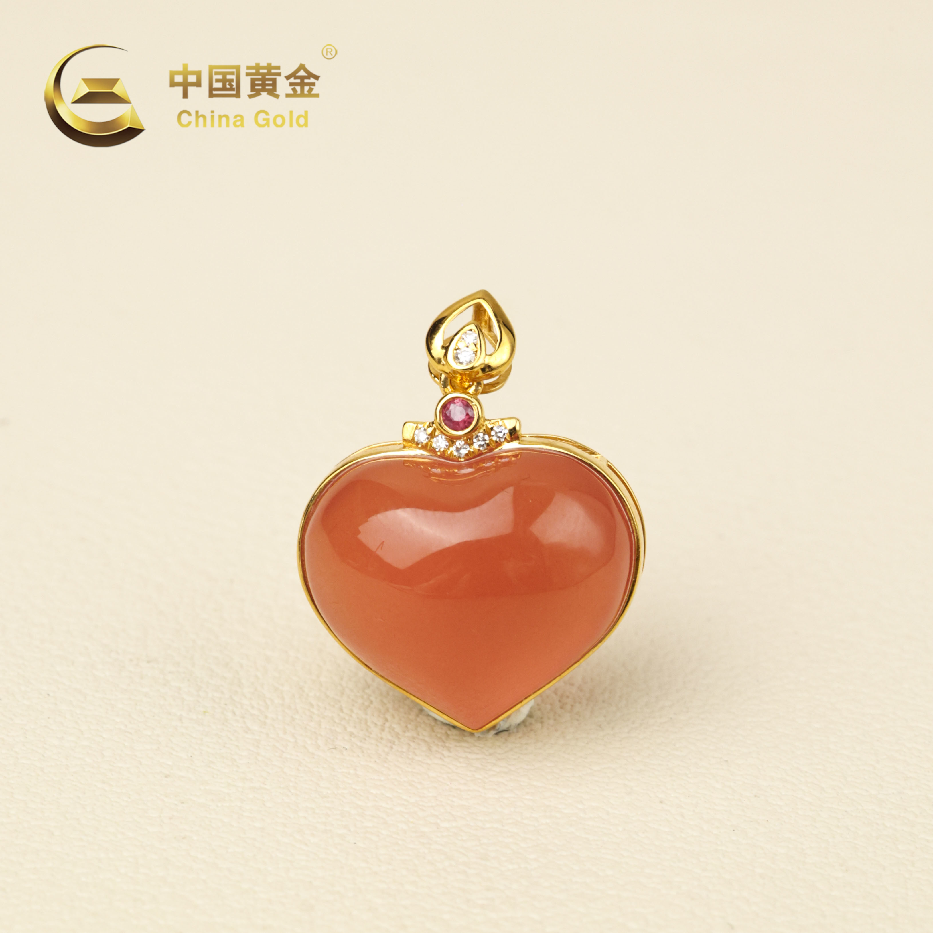 【中国黄金】沁矜 | 南红*吊坠*18K金镶嵌-D10836-Y