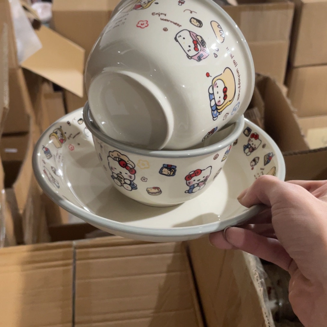 陶瓷餐具系列kt8盘一个4.75碗两个