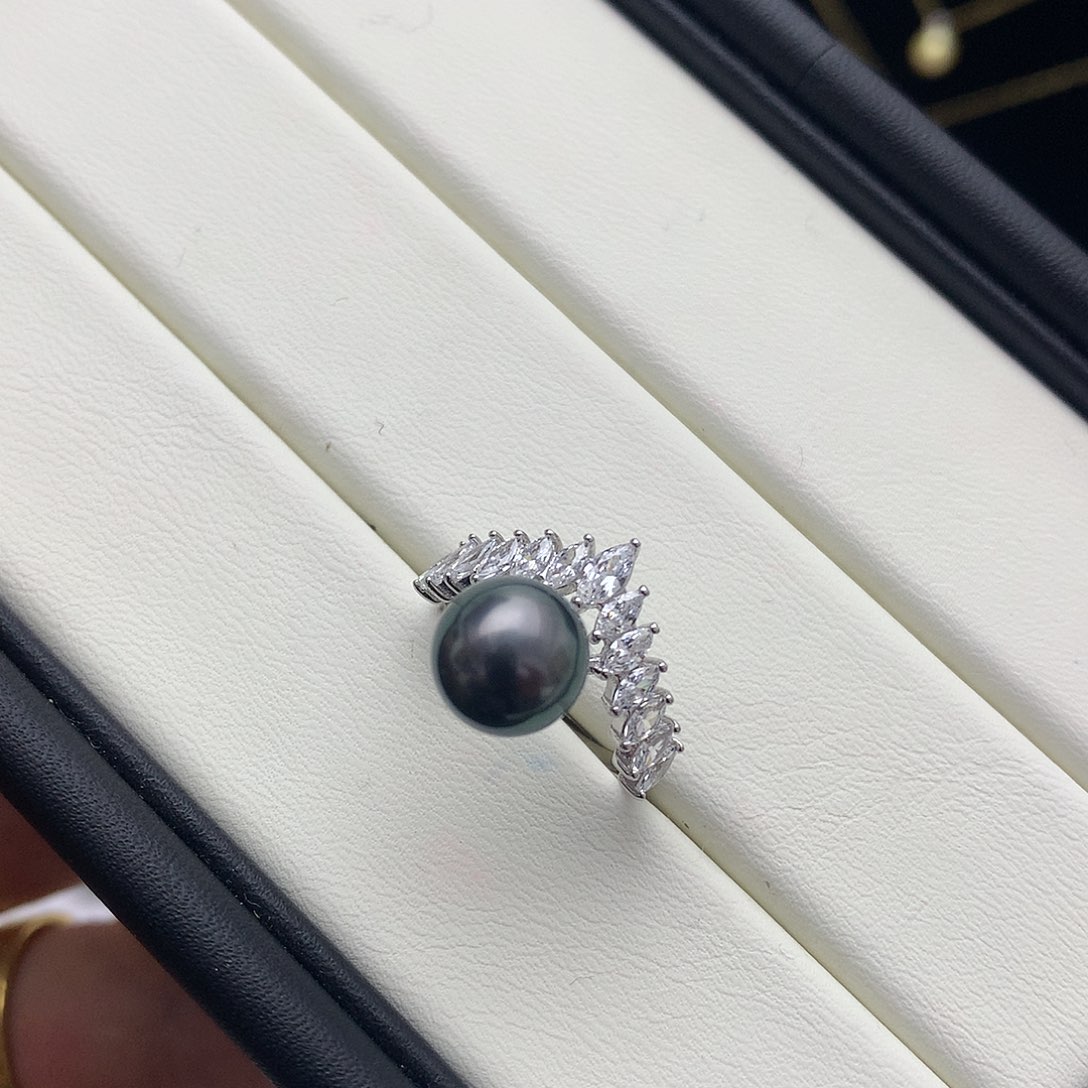 海水珍珠戒指银S925镶嵌