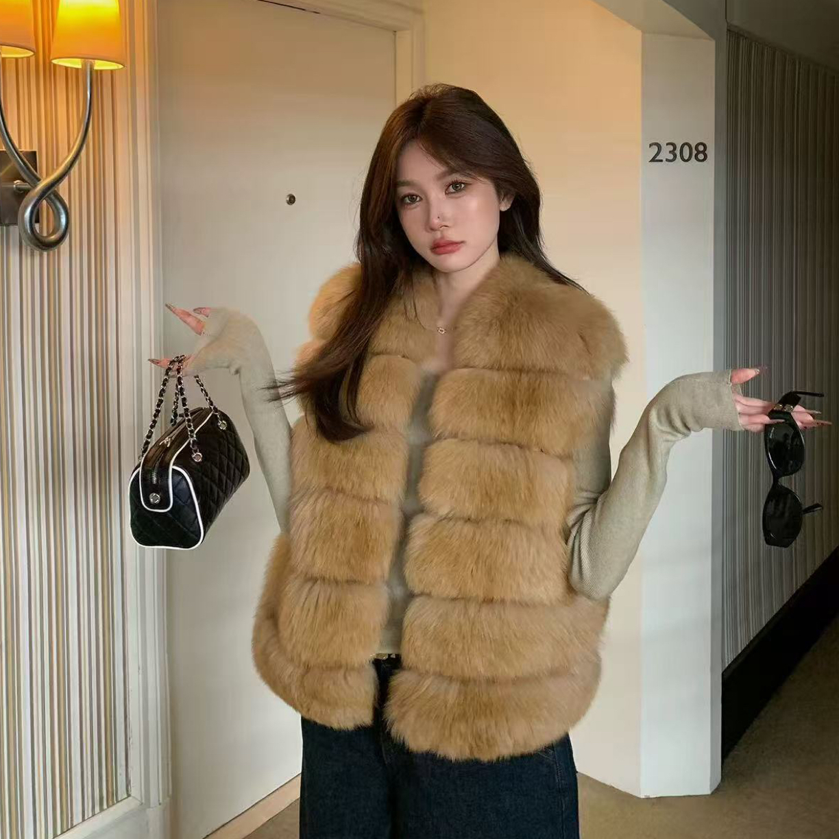 新款狐狸毛马甲【柏林热吻】进口芬兰狐秋冬新款