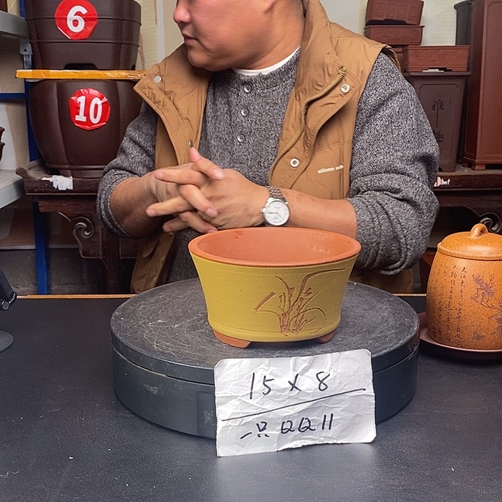 紫砂花盆货号一只QQ11