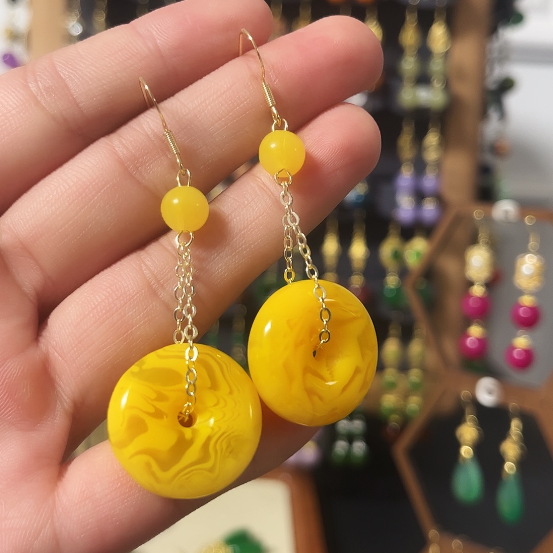 锆石纯铜925银耳饰