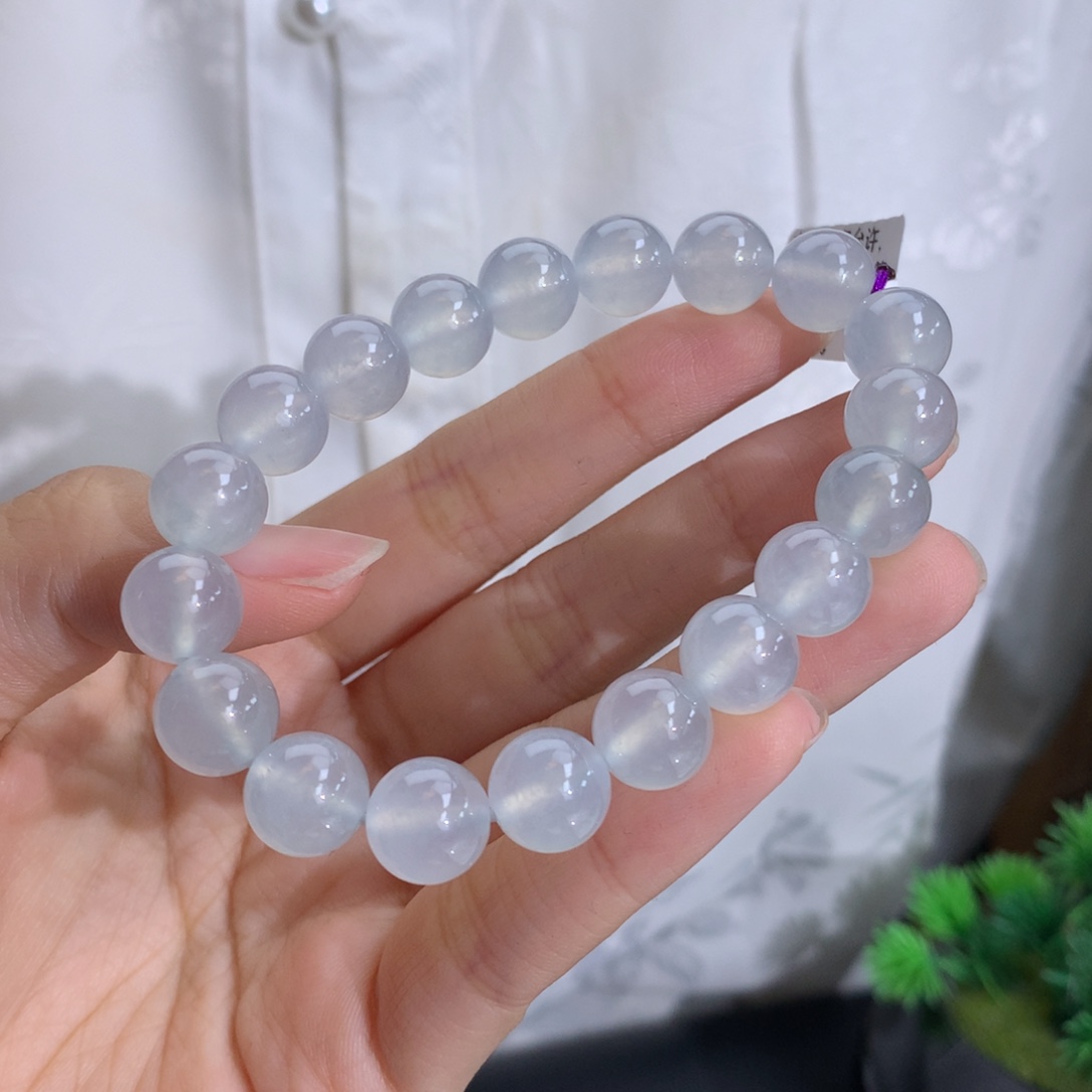 未镶嵌手链翡翠卡10冰种淡蓝底