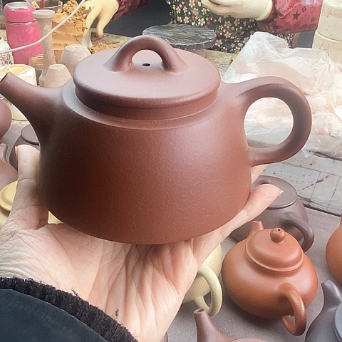 紫砂茶壶宜兴紫砂台西紫泥240c c