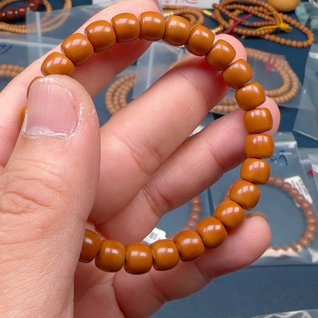 橄榄核手串老挝SSS级核尖极限弧尺寸7.8