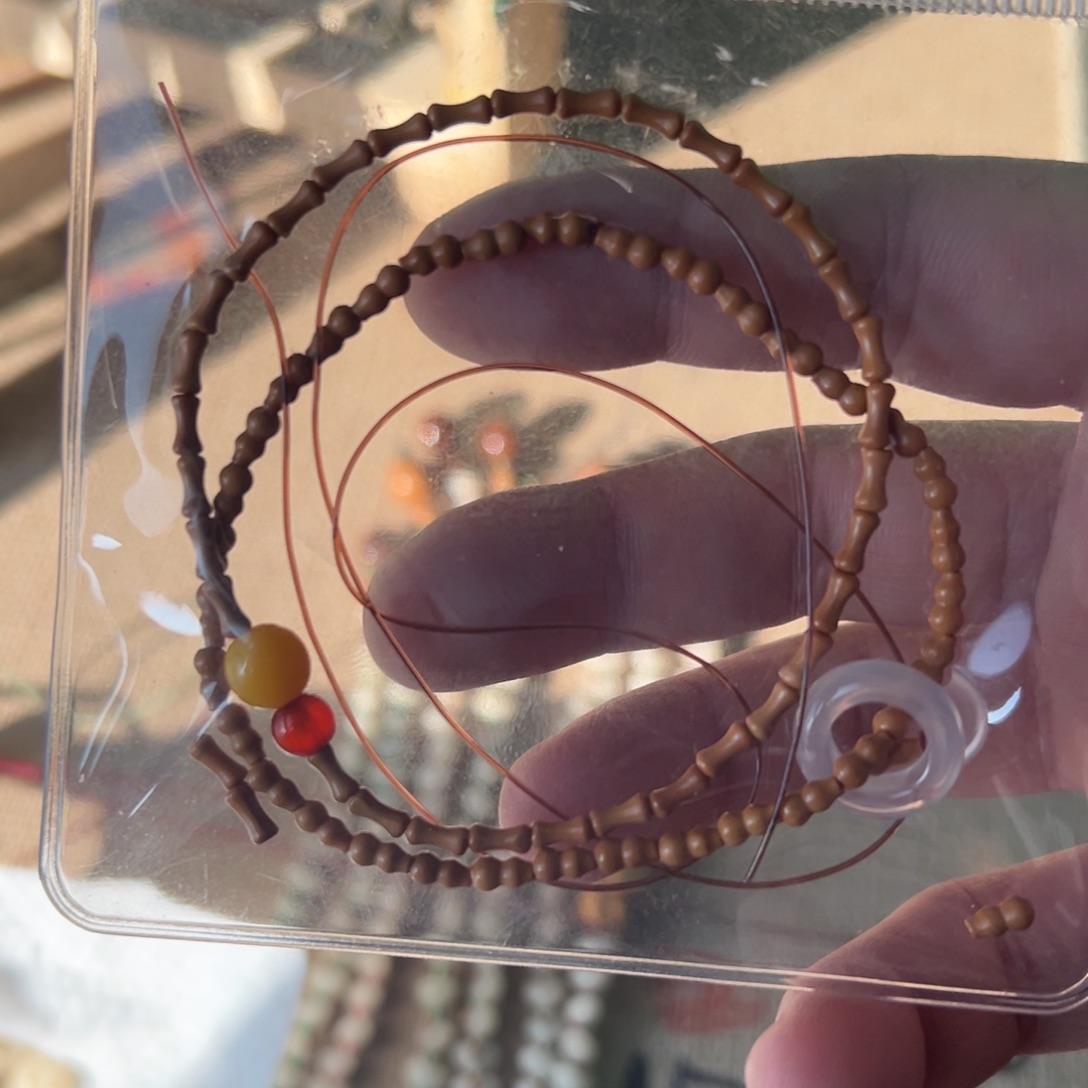 木质橄榄核葫芦竹节两串小手串