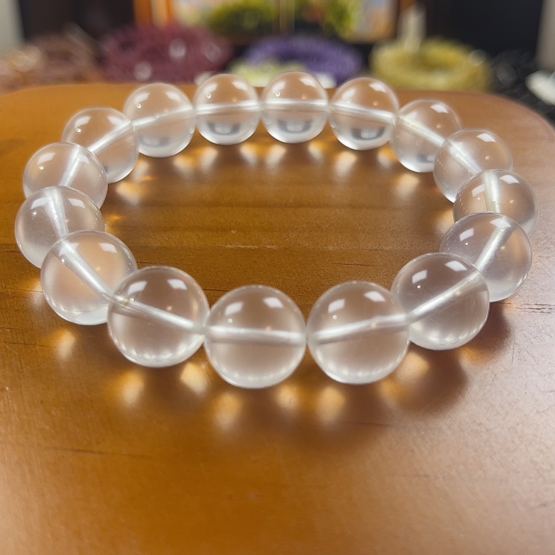 未镶嵌水晶手链奶白晶 13m