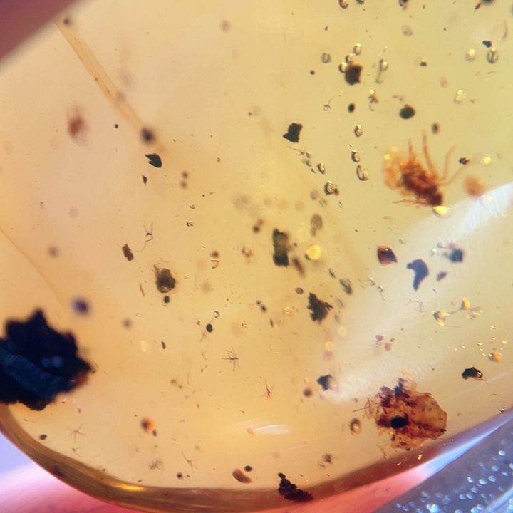 琥珀裸石未镶嵌。