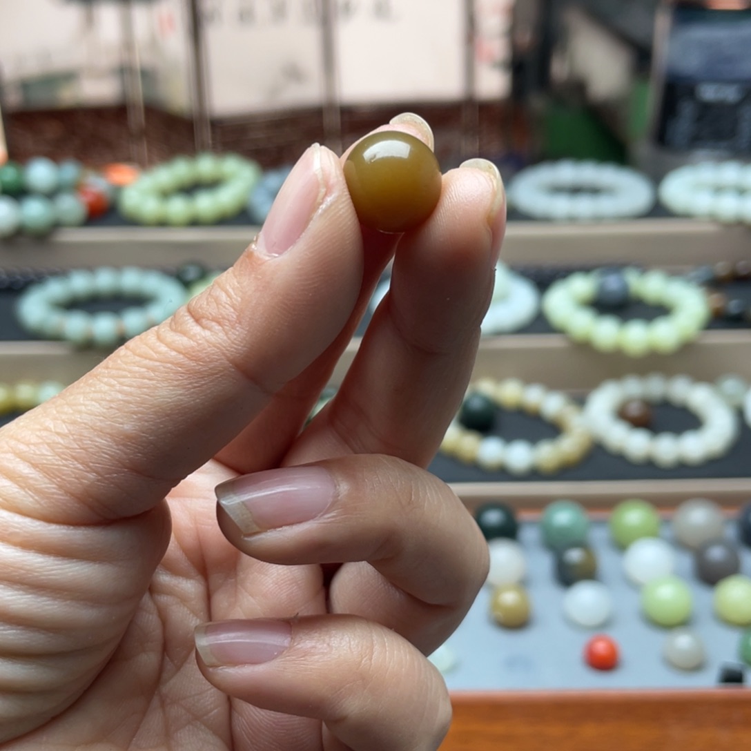 和田玉单珠12未镶嵌