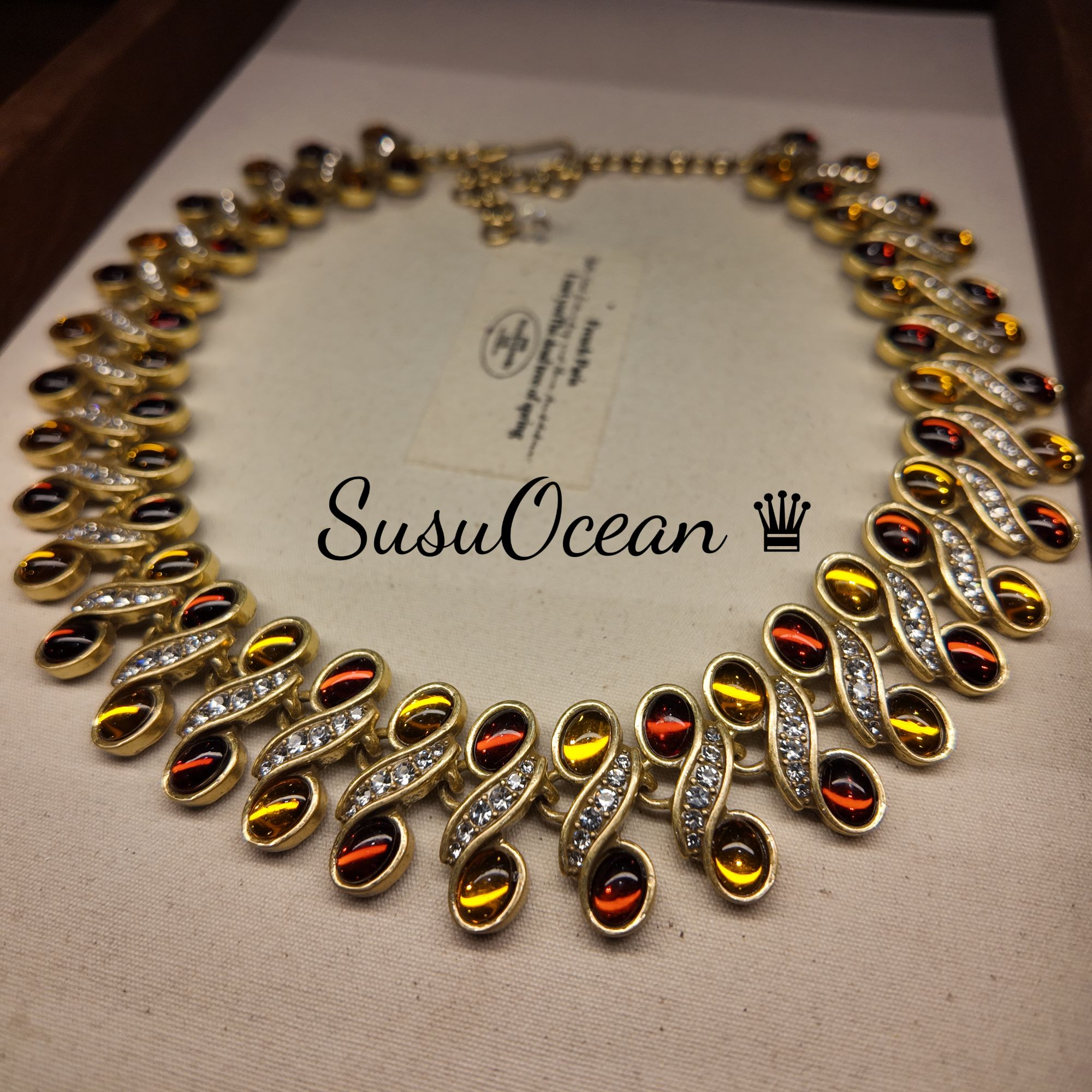 铜合金仿水晶项链 【4356】SusuOcean经典收藏奢华重工