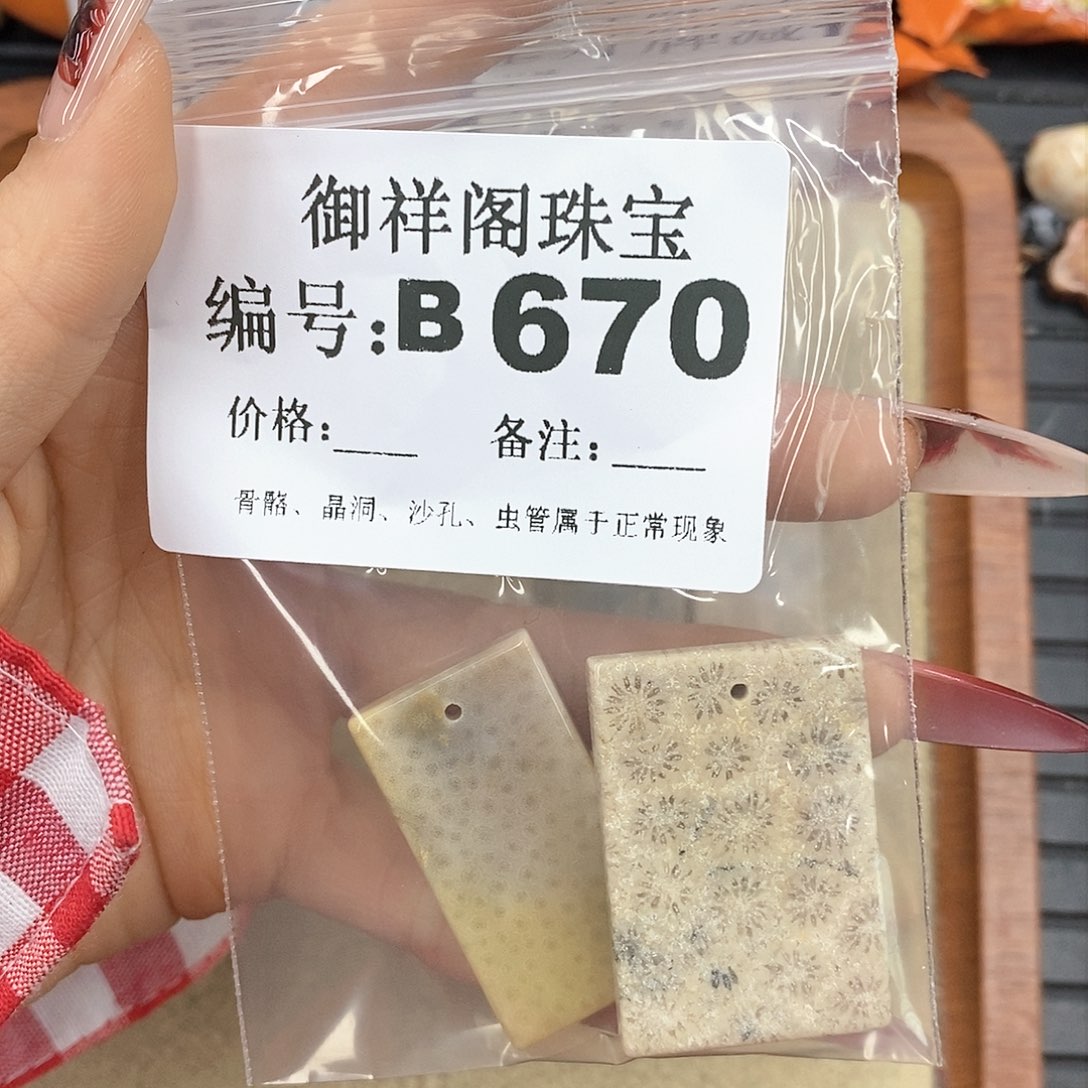 硅化珊瑚（珊瑚玉）颈饰未镶嵌与*