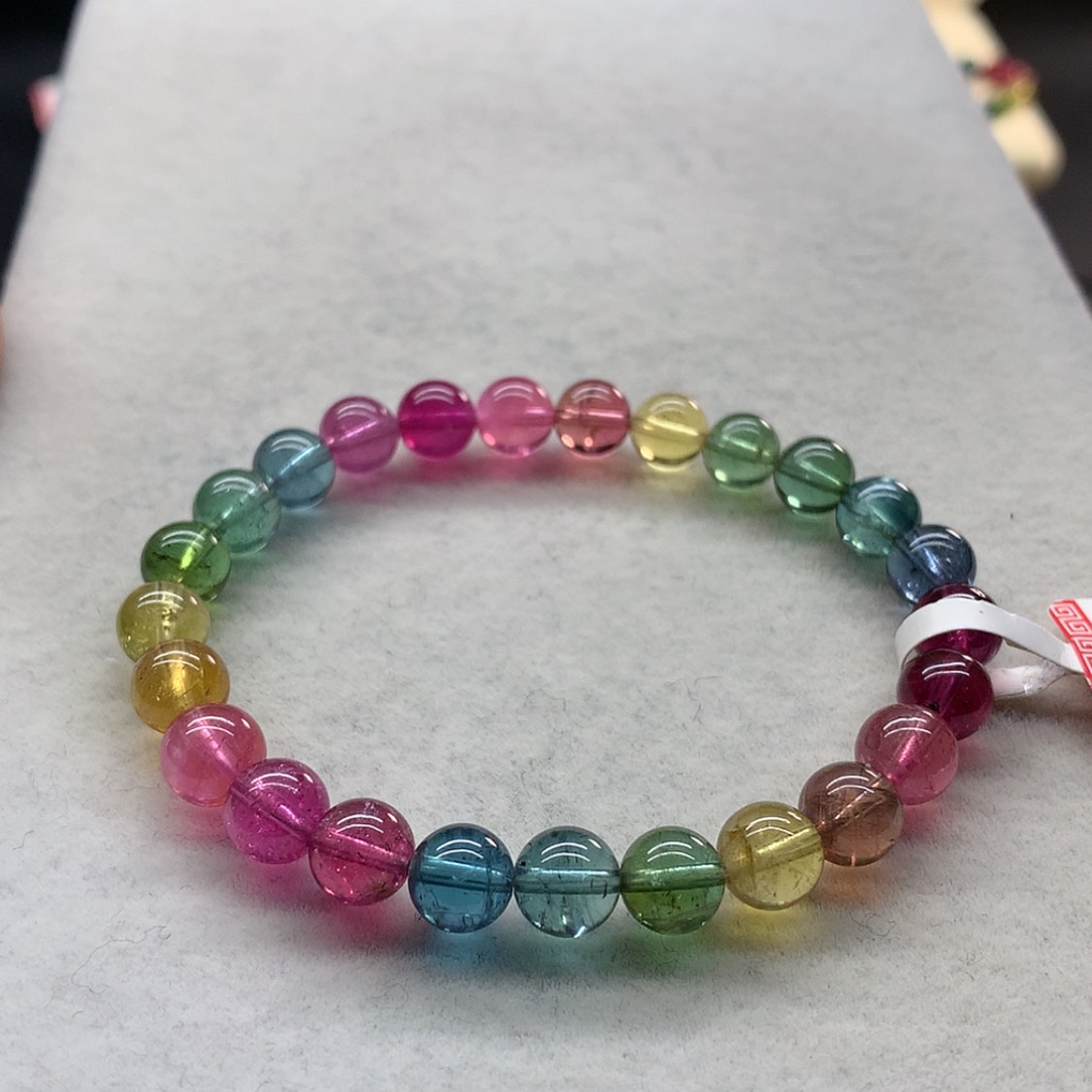 【闪购商品】未镶嵌手链碧玺荧光色标单圈7.2