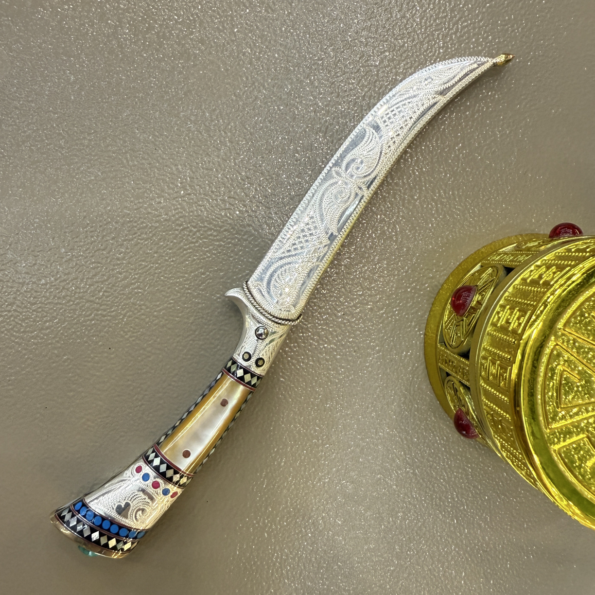 阿卜杜热西提签名款非遗礼物正宗英吉沙小刀刀鞘未开刃