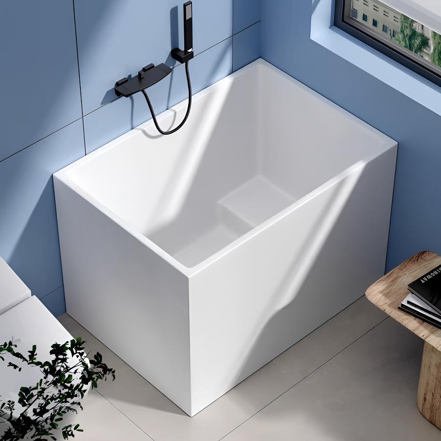 独立式浴缸家用移动日式深泡亚克力成人迷你加深款小户型坐式一体