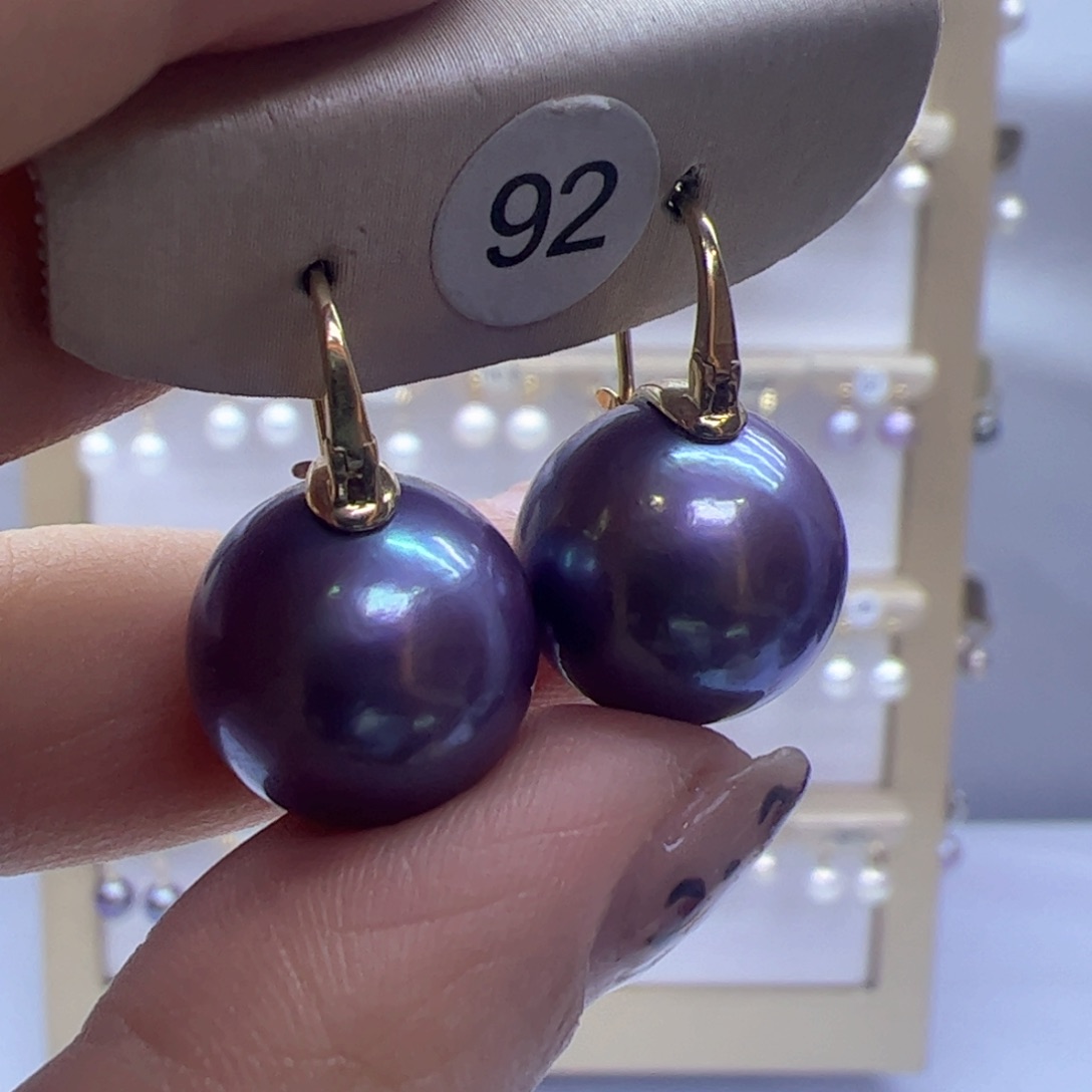 淡水珍珠耳饰18K金镶嵌