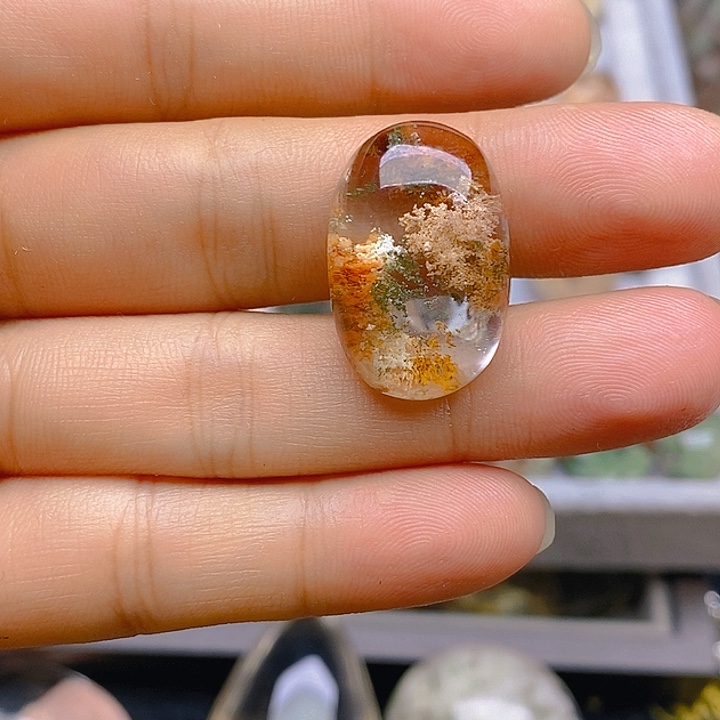 请***米水晶珠宝半成品银S925镶嵌天然幽灵吊坠