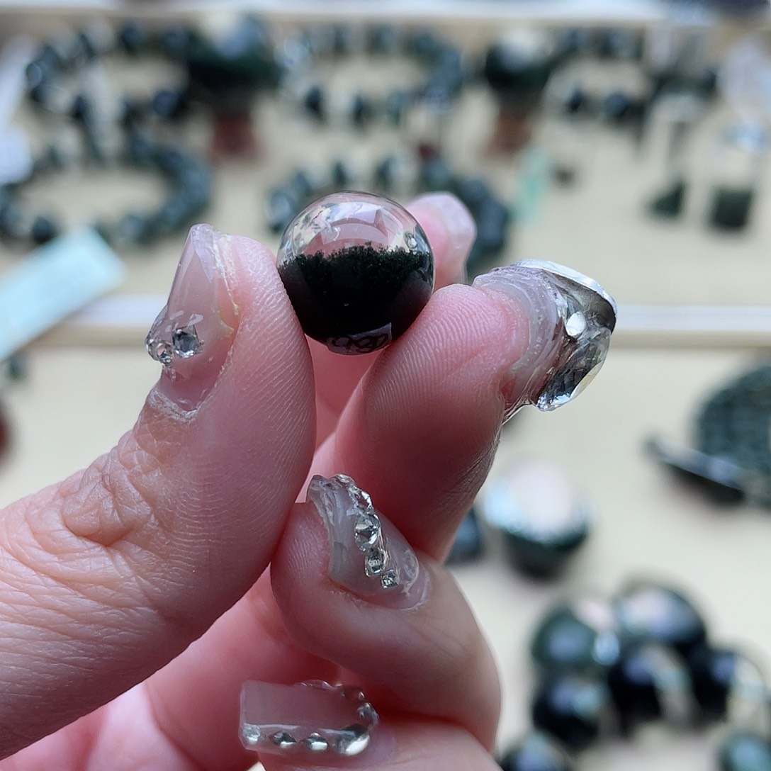 水晶颈饰未镶嵌j****3绿幽灵聚宝盆单珠