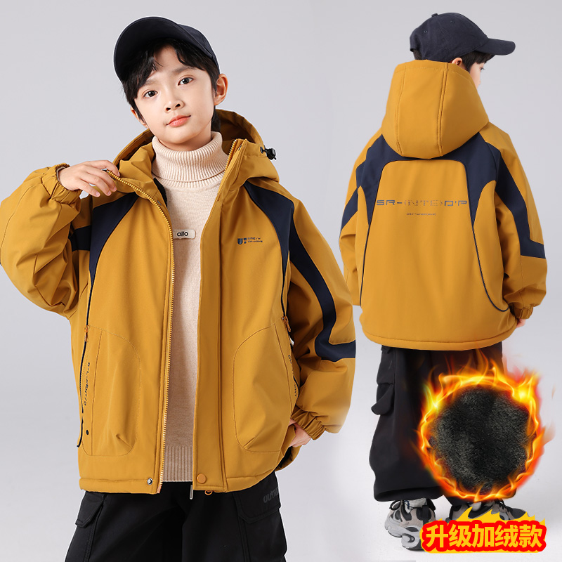男童深秋加绒加厚外套2025新款中大儿童潮 C5159