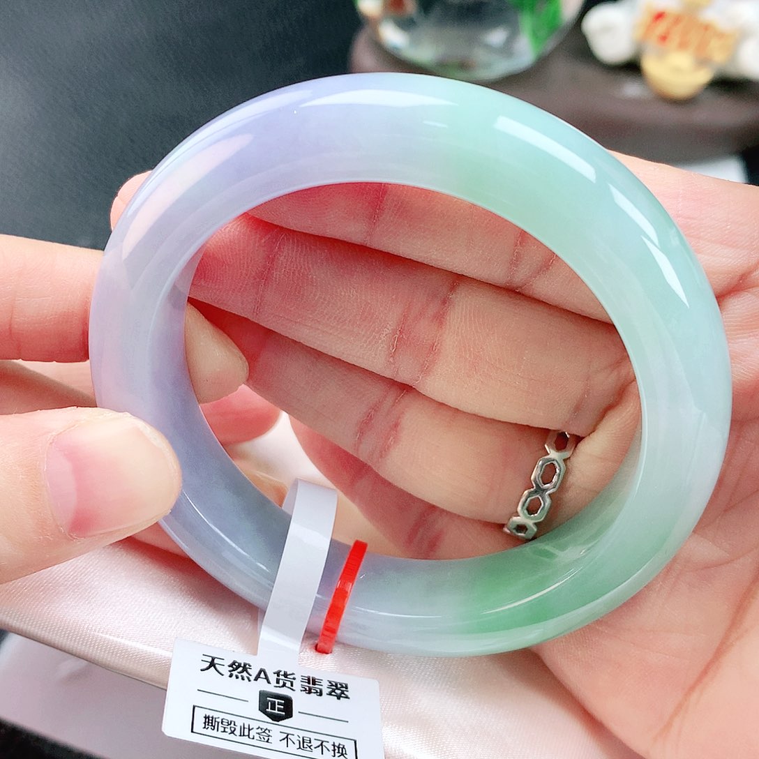 未镶嵌手镯翡翠54冰春彩