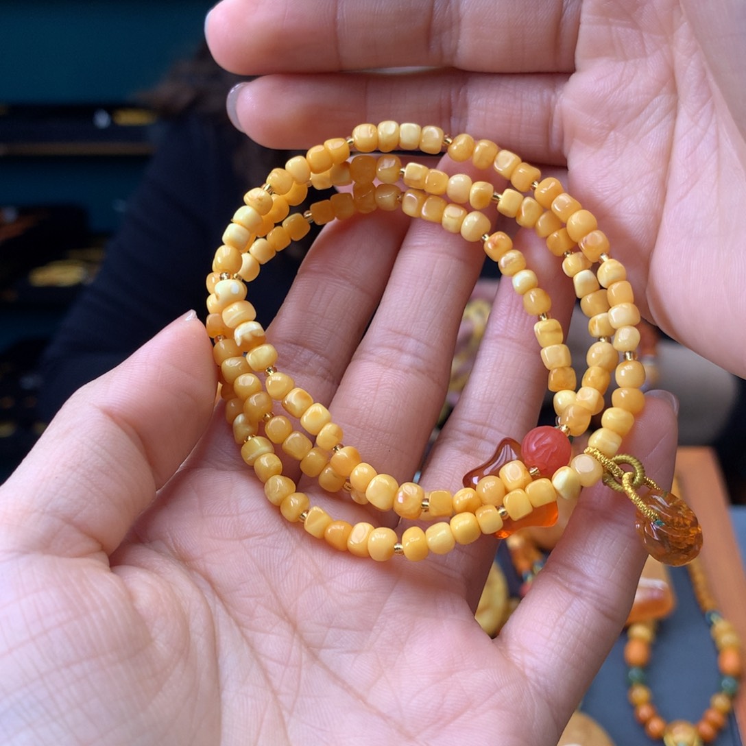 蜜蜡未镶嵌手串天然