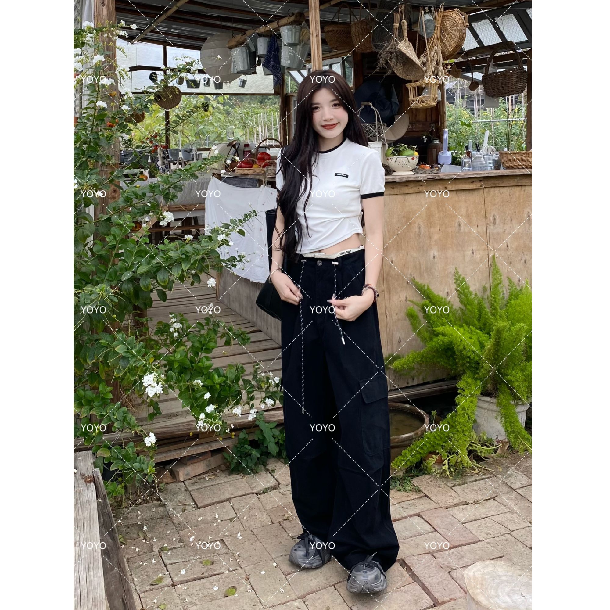 YOYO自制【追风者】春夏2025水洗棉宽松休闲阔腿工装裤