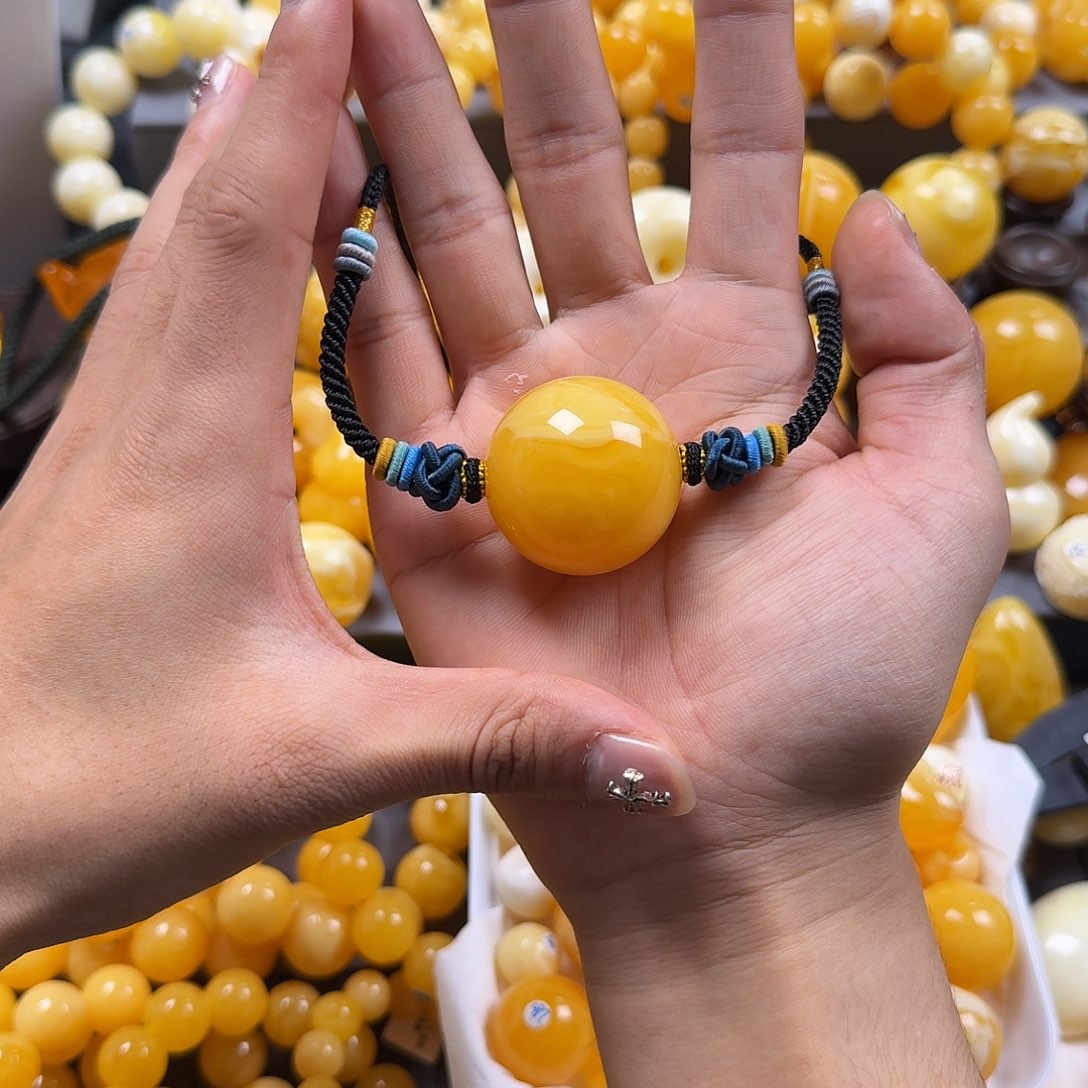 琥珀珠宝奇石未镶嵌锁骨33mm