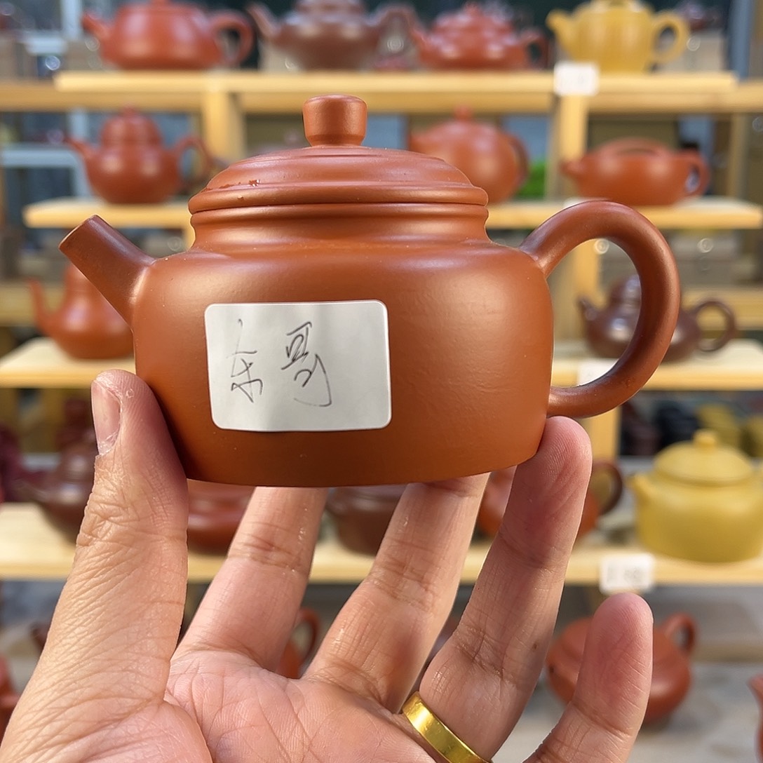紫砂茶壶朱泥德中橙