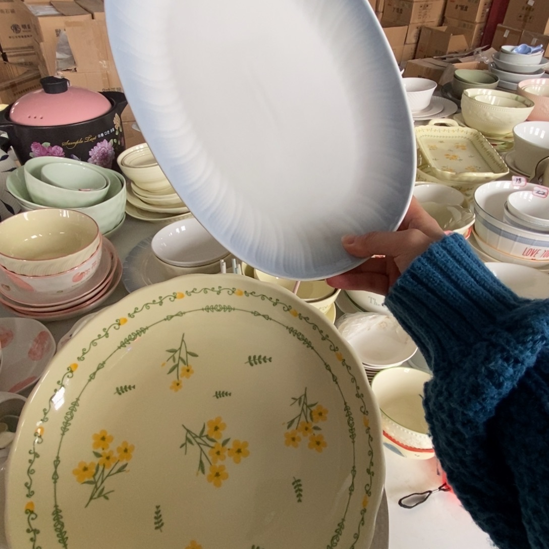 陶八寸深盘 一个 一个鱼盘 