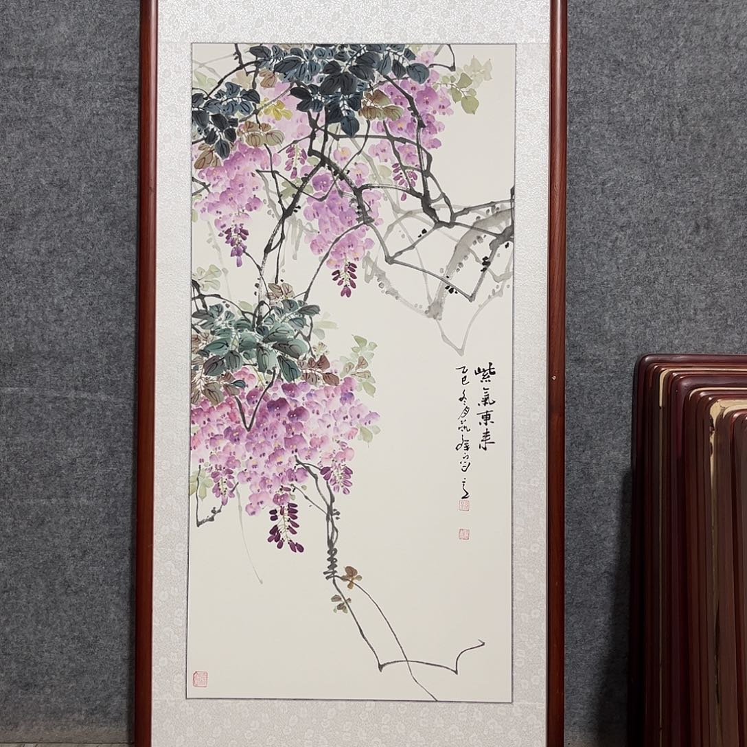 国画书画作品带框63×123