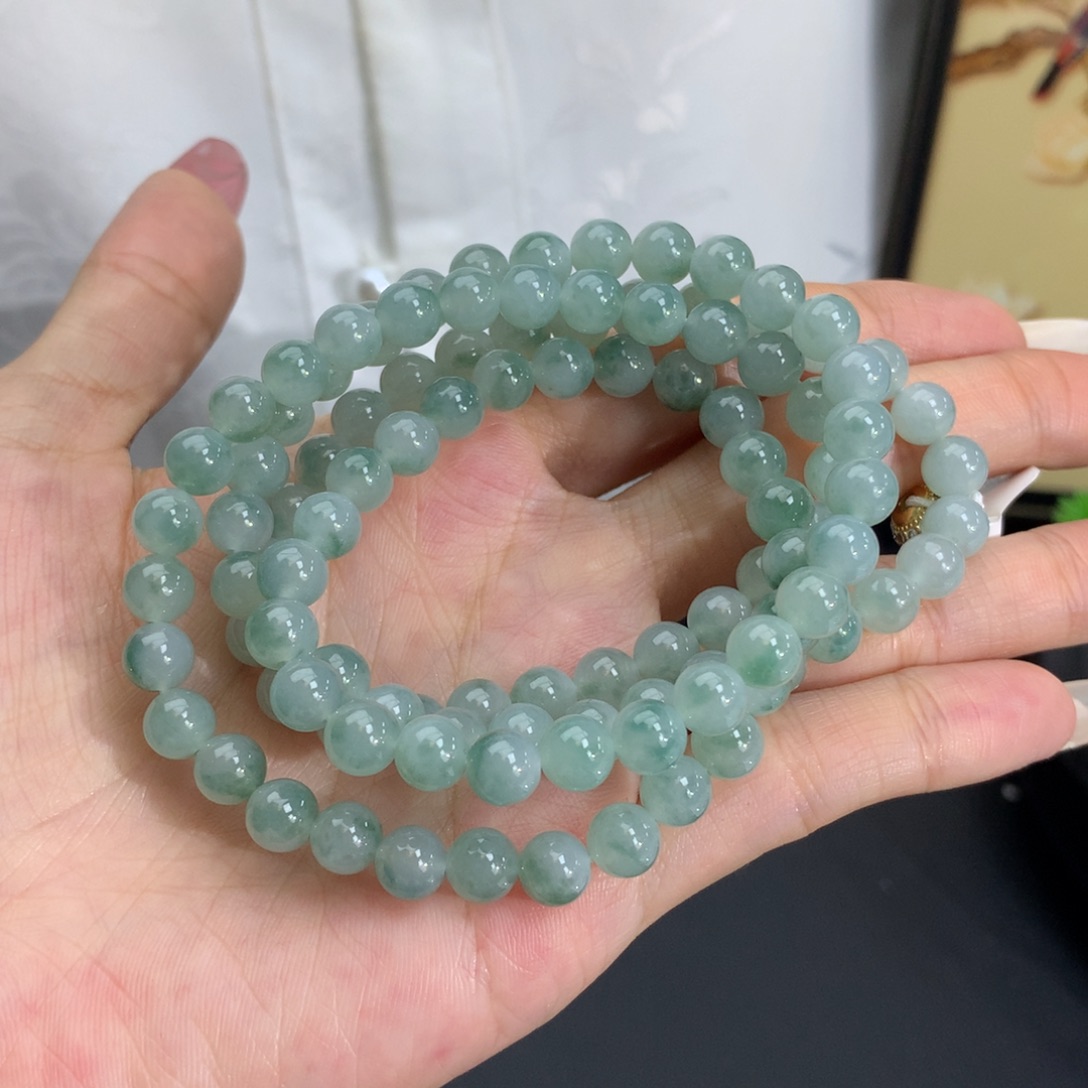 未镶嵌翡翠手链卡6.5冰胶晴飘花项链