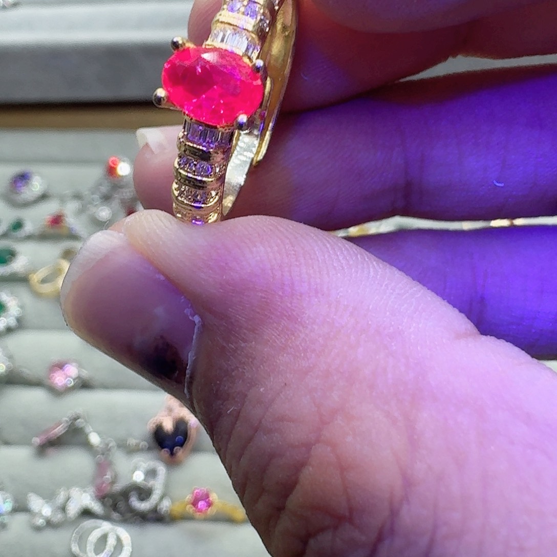 托帕石戒指银S925镶嵌