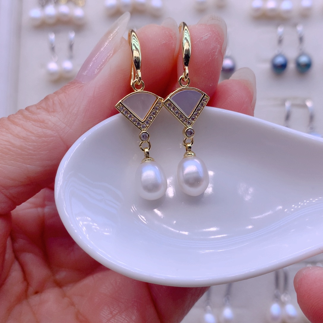 耳饰合金淡水珍珠