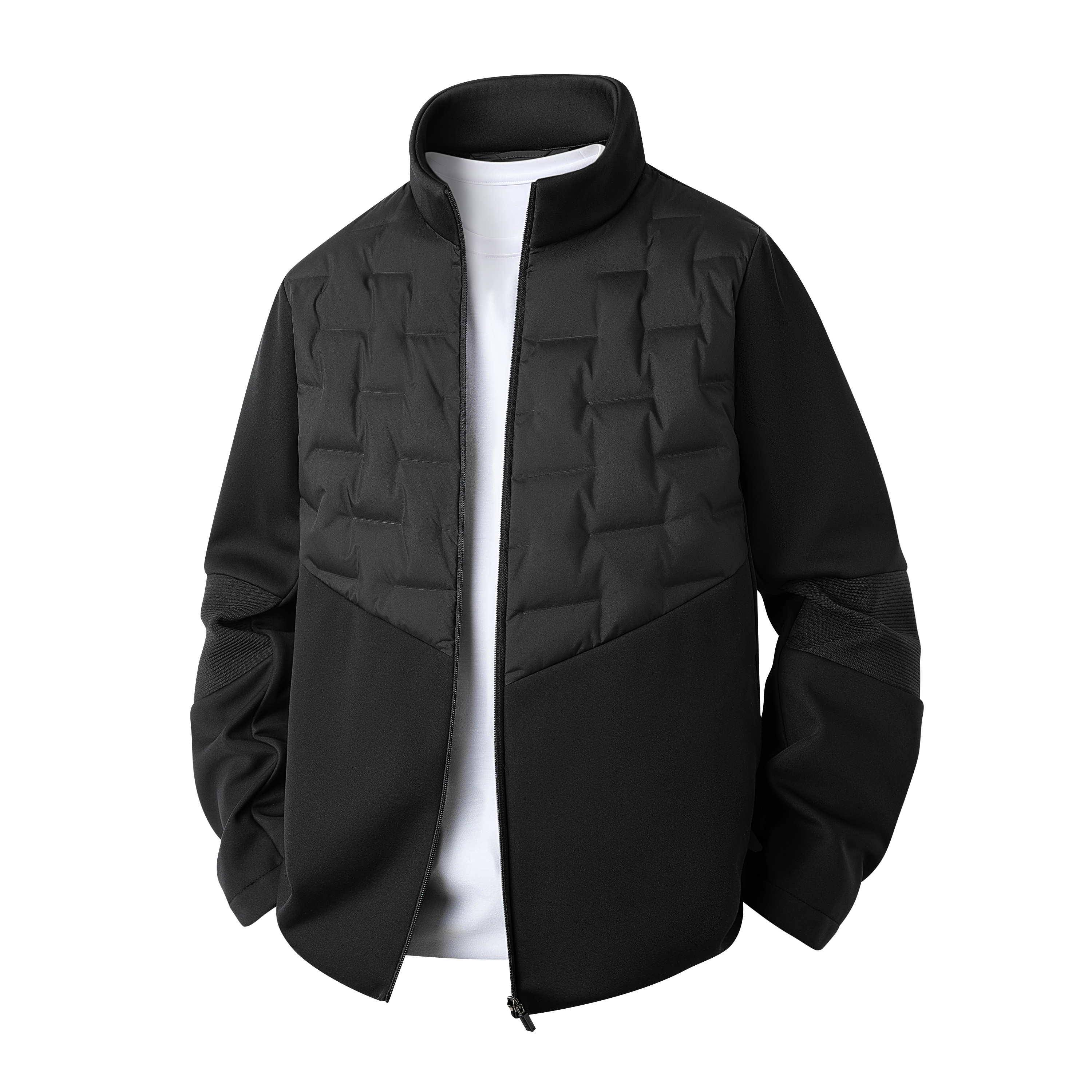 凡客立领拼接羽绒服