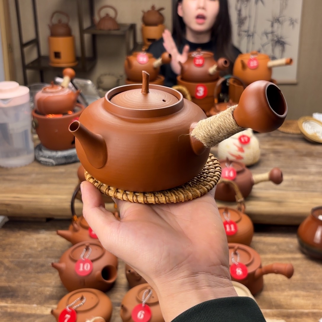 煮水煮茶甘甜 潮州砂铫壶 搭藤垫