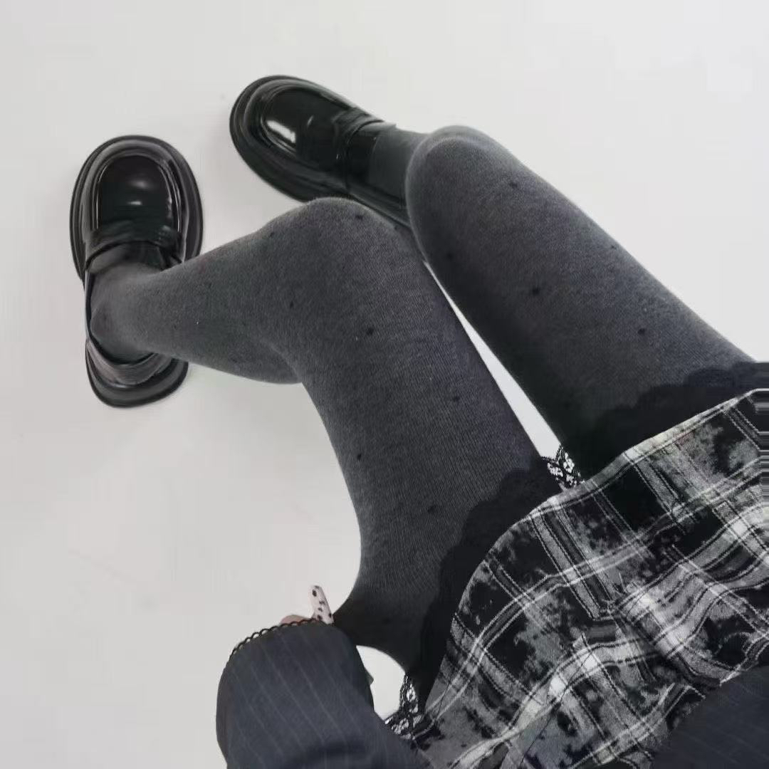 女款波点连裤袜春秋薄款外穿打底裤显瘦圆点爱心款